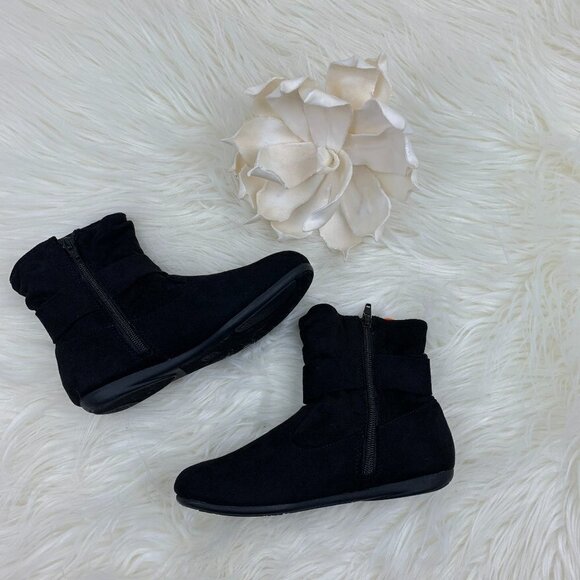 Faux Suede Soft Slouch Boot With Bow Accent Non-Marking Soles New With Tags - Picture 2 of 8